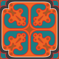 Vintage tiles with intricate details. Seamless retro vector tile. Ceramic paint floor tile, ornament tile collection