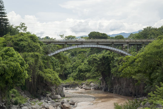 Bridge over the river called Los Esclavos in Santa Rosa, Guatemala, Central America.