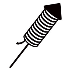 Firework rocket silhouette