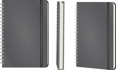 Grey notebook. vector illustration
