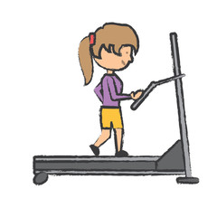 woman running on a treadmill