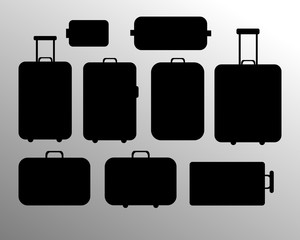 Travel luggage and bags silhouette