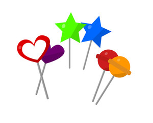 Set of candies on stick