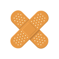 Adhesive Medical Plasters Bandage. Cross Icon. Vector