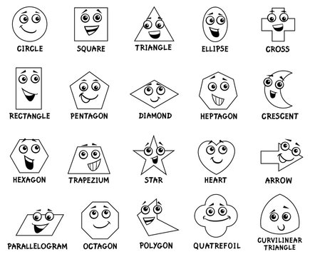 cartoon basic geometric shapes characters