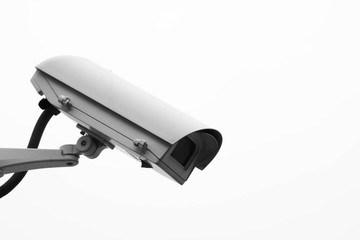 Security CCTV camera isolated on white background