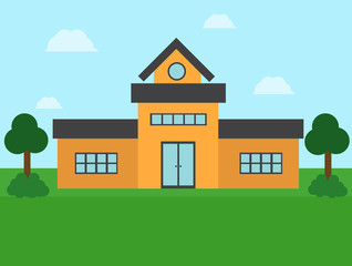  Flat illustration of school