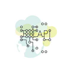Simple Vector Icon Style Illustration of Application Programming Interface API Technology