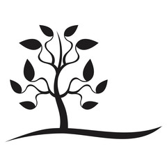 Ecology logo template. Silhouette of the abstract tree. Nature concept.