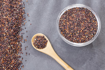 Black quinoa in the bowl - Chenopodium quinoa