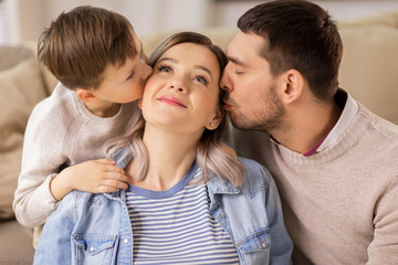 happy family portrait at home