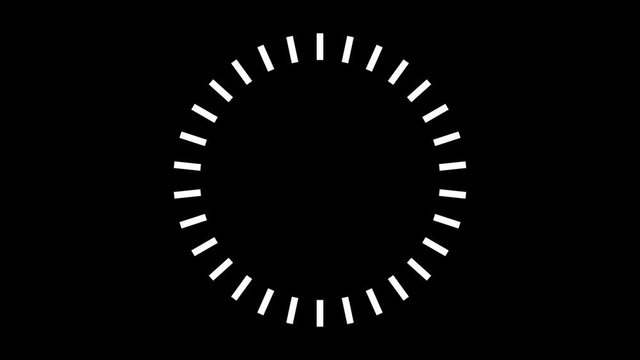 HUD element digital - pending loading screen - loop with loopable segments - circular white on black