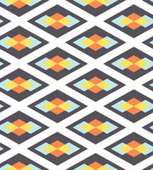 Abstract seamless pattern of geometric shapes. Diagonal movement.