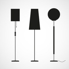 Silhouettes of floor lamps