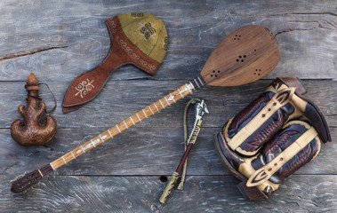Kazakh, Central Asian musical stringed instrument,dombra