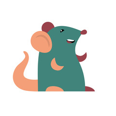 cute little mouse on white background. vector illustration