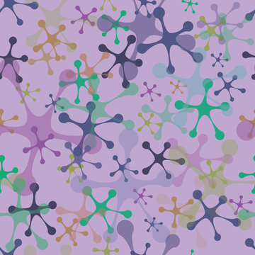 multi-colored blots on a lilac background