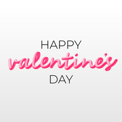 Abstract 3d liquid fluid color shape. Bright pink gradient blend 3D effect. Romantic vector illustration for valentines day with inscription.