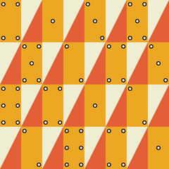 Seamless vector geometric pattern with rectangle as dominoes and triangle