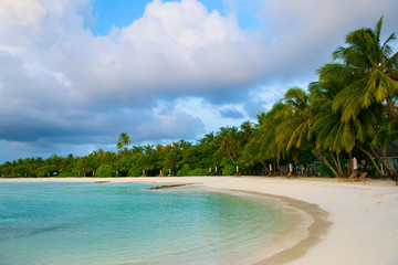 Landscape of beautiful sunset in Maldives