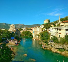 Fototapeta na wymiar Stari Most (Old Bridge), Mostar, Bosnia-Herzegovina