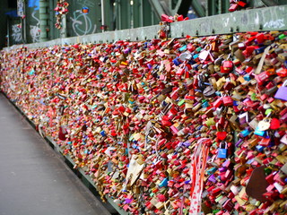 Love Lock Bridge in Cologne, Germany 