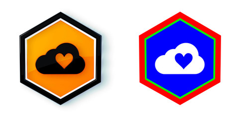 Ikona sześciobok 3D sześciokąt