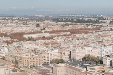 Fototapeta na wymiar Aerial beautiful cityscape view of Rome. Italy.