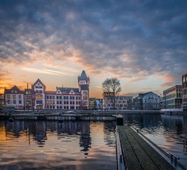 Fototapeta premium Hörder Phönixsee am Abend beleuchtet