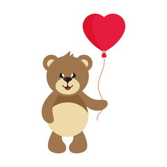 Fototapeta premium cartoon cute lovely bear with balloons