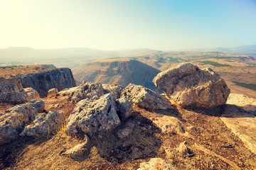 View from Arbel cliff. Galilee, Israel