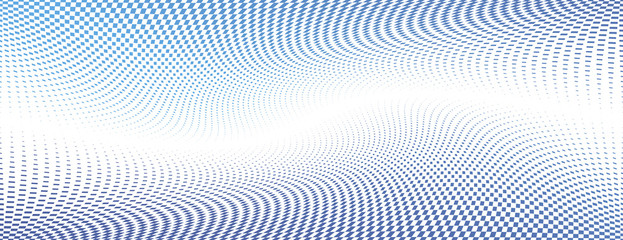 Blue vector halftone abstract background. Monochrome pattern with dot and circles squares. Abstract halftone dotted background.