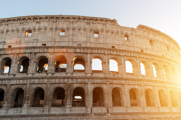 Colosseum in Rome. Italy. Sunny.