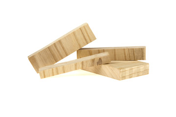pieces of a wooden board on a white background
