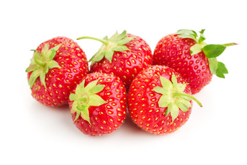 many berries ripe juicy strawberries on a white table