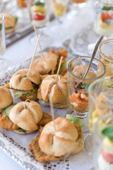 Delicious mini sandwiches on a plate