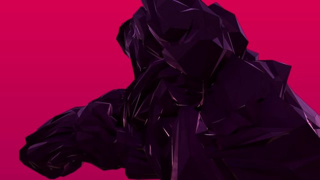 3d black abstraction on color background 4k loop material design animation