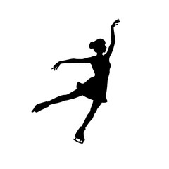 Figure skating girl vector silhouette © Crazy nook