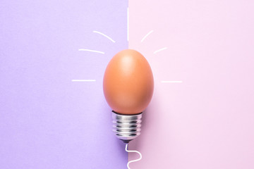 Light Bulb Egg shell on Base Concept  Energy Saving  - 187663308