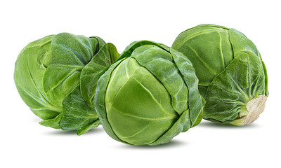 Fresh brussels sprout isolated on white background with clipping path