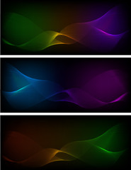 Neon glow light effect Set banners background02