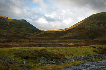 A valley in the highlands of Scotland near Dalwhinnie