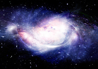 Stars, dust and gas nebula in a far galaxy