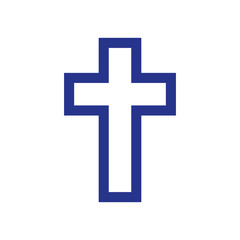 Religion cross icon on white background.
