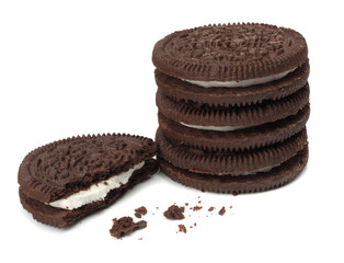chocolate biscuits isolated on a white background