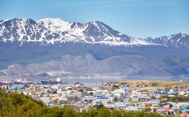 Ushuaia city, capital of Tierra del Fuego, commonly known as the southernmost city in the world, Argentina..