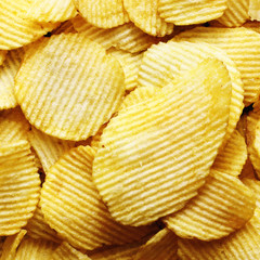 A lot of crisps potato