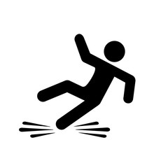 Slippery floor danger pictogram