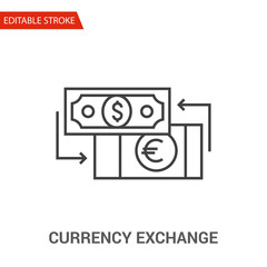 Currency exchange Icon. Thin Line Vector Illustration - Adjust stroke weight - Expand to any Size - Easy Change Colour - Editable Stroke - Pixel Perfect