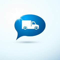 Web design of delivery truck icon